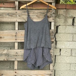 Grey boho romper
